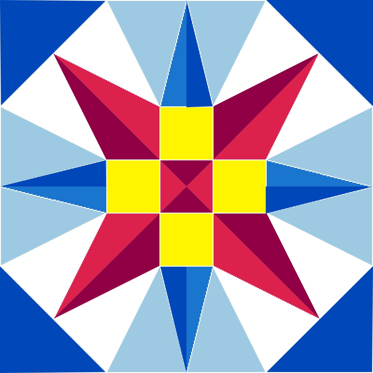 image of quilt block called New Star Of North Carolina